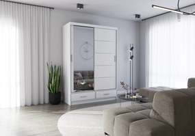 Szafa przesuwna FLORENCE z lustrem 150 cm biały