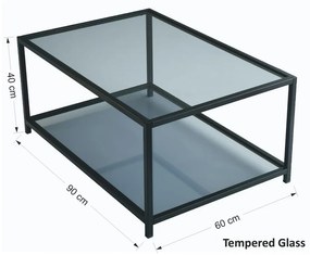 Czarny stolik 60x90 cm Astro – Neostill