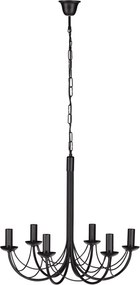 Żyrandol klasyczny - żyrandol świecznikowy czarny Perseo B