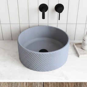 Massi Umywalka betonowa nablatowa okrągła bez otworu na baterię 37 cm VIJA | różne kolory : Kolor - Lawendowy