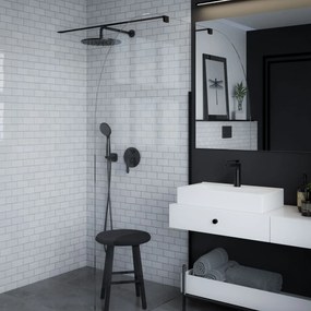 Ścianka prysznicowa WALK IN FIX przezroczysta półokrągła 8 mm MOLIS NATURE Clear Moon MASSI | różne rozmiary : Kolor profili kabiny - złoty, Szerokość ścianki - 100 cm, Typ montażu - WALK in FIX (Do ściany)