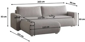 Ciemnozielona rozkładana narożna sofa TAFIRA, dwustronna