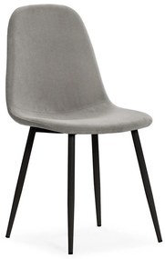 Jasnoszare tapicerowane krzesła zestaw 4 szt. Minka – Marckeric