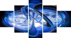 Niebieski abstrakcyjny obraz (125x70 cm)