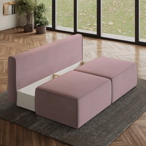 Masseno Narożnik VARNA z funkcją spania i pojemnikiem na pościel Narozniki L, Rozkładana sofa - Wrzosowy, MONOLITH 62