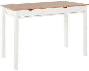 Biało-brązowe biurko z drewna sosnowego Støraa Gava, dł. 120 cm
