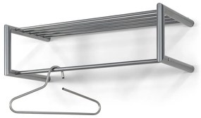 Metalowy wieszak ścienny w kolorze srebra z półką Smooth – Spinder Design
