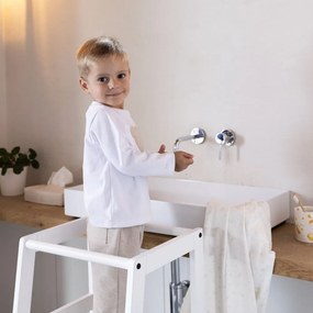 Biały pomocnik kuchenny dla dzieci z litego drewna bukowego Forrest – Vipack