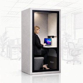 Budka akustyczna do biura INBOX 1-osobowa 2100 x 1100 x 900 mm