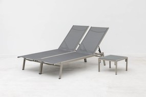 Doppler Mare zestaw leżaków + stół, mocca/ szary