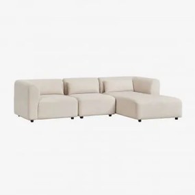 Sofa Modułowy Z Prawym Szezlongiem, 3-częściowy Fogler Sztruks Beż Lniany - Sklum