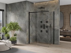 Mexen Omega kabina prysznicowa rozsuwana 140 x 80 cm, transparent, czarna - 825-140-080-70-00
