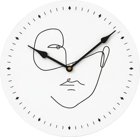 Zegar ścienny LINE FACE 29 cm, biały