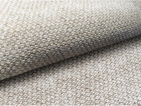 Beżowe tapicerowane łóżko dwuosobowe ze schowkiem i stelażem 180x200 cm Mano – Makamii