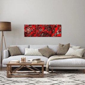 Obraz - Ekspresyjna abstrakcja (z zegarem) (90x30 cm)