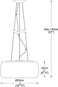 Lampa wisząca z dymionym kloszem i kryształkami Crystal 50