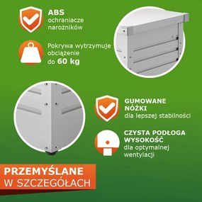 Metalowa skrzynia ogrodowa METALBOX, 385L, 120×62×63cm, szara Gardebruk