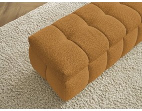 Musztardowa ławka z materiału bouclé Mont Blanc – Bobochic Paris