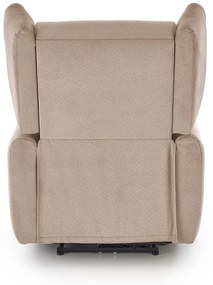 Fotel wypoczynkowy elektrycznie rozkładany beżowy GELATO