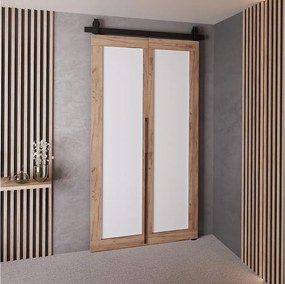 Drzwi Przesuwne QUDIO M1 Dąb Craft Złoty + Biały 90