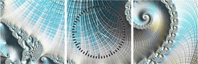Obraz teksturowanej spirali (z zegarem) (90x30 cm)
