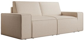 Kanapa 2-osobowa z beżowej teksturowanej tkaniny AMELIA