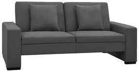 Dwuosobowa szara rozkładana sofa z ekoskóry - Arroseta 2S