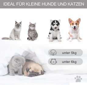 PawHut Namiot dla Zwierząt Domek dla Kota z Miękką Poduszką Plusz Filc Szary Nadaje się do Prania 58x58x80cm | Aosom PL