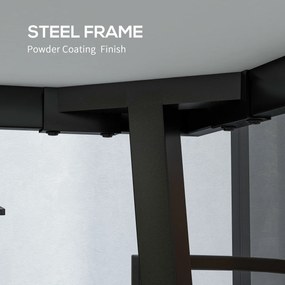 Outsunny Stół na zewnątrz dla 6 osób, wygląd drewna, rama metalowa, odporny na warunki atmosferyczne, 145 x 85 x 72 cm, Szary