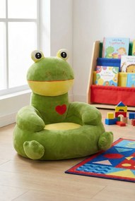Zielony pluszowy fotel dziecięcy żaba E4-F70