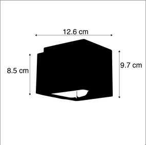 Zestaw 2 designerskich kinkietów czarno-złotych w tym LED - Caja Nowoczesny Oswietlenie wewnetrzne