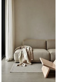 Beżowo-kremowy koc z mieszanki wełny 140x180 cm Bob Mud Vanilla – Pappelina