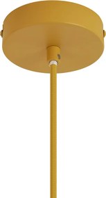 Retrowawa lampa wisząca musztardowożółta z matowym szkłem - Fedde
