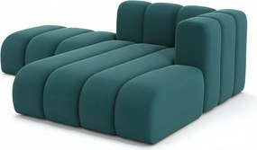 Szezlong z pufą Grand, tkanina Salvador, Lazurowy, Prawy