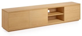 Szafka pod TV w dekorze dębu w naturalnym kolorze 200x44 cm Abilen − Kave Home