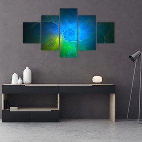Obraz niebieskiej abstrakcji (125x70 cm)