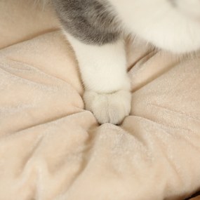 PawHut Drapak 50 cm, 2 jaskinie, poduszka, beczka dla kota z hiacyntu wodnego, Jasnobrązowy