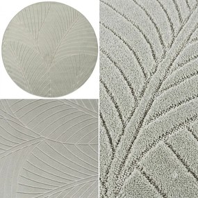Dywan uniwersalny Nova 3D Listki oliwkowy koło 80 cm x 80 cm