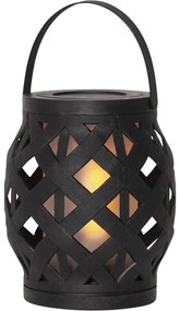 Czarny lampion Star Trading Flame Lantern, wys. 16 cm