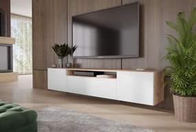 Szafka RTV wisząca CAVA 200 cm do Salonu pod Telewizor - Dąb artisan