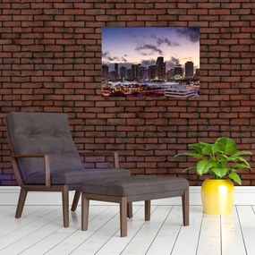 Obraz na szkle - metropolia z drapaczami chmur (70x50 cm)