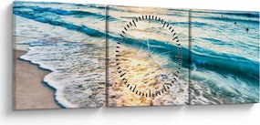 Obraz - Morze (z zegarem) (90x30 cm)