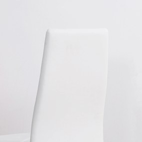 HOMCOM Krzesło Jadalniane Zestaw 4 Tapicerowane Kuchenne Białe Wygodne | Aosom PL