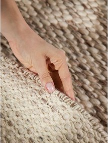 Beżowo-naturalny wełniany okrągły dywan tkany ręcznie ø 160 cm Lyon Beans – Elle Decoration