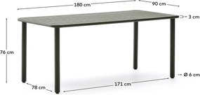 Stalowy stół ogrodowy 90x180 cm Brai – Kave Home