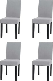 Krzesło do jadalni Littau Cord (zestaw 4 sztuk),  jasnoszary, ciemne nogi