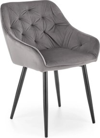 Aksamitny fotel do jadalni z podłokietnikami K487