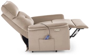 Fotel wypoczynkowy elektryczny pionizacja masaż rozkładany beżowy SEMIR 2