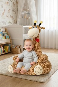 Brązowy fotelik dziecięcy pluszowy żyrafa G9-W24