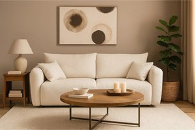 DALLAS – sofa 3-osobowa z funkcją spania 140x196 cm, tkanina  Bello 5 kremowa